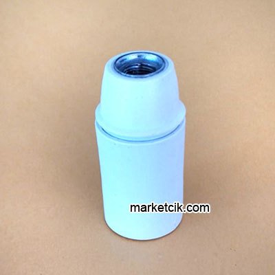 Marketcik E14 Beyaz Bakalit İtalyan Duy, Standart Avize Ampul Duyu