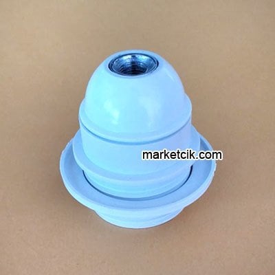 Marketcik E27 Beyaz Yarım Dişli Rondelalı İtalyan Duy, Avize Ampul Duyu