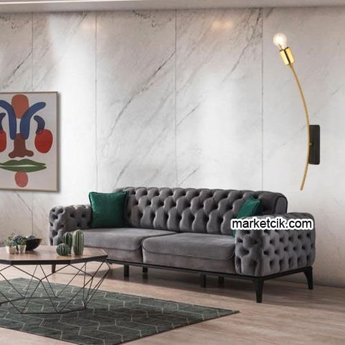 Marketcik RTA114-111 Dekoratif Sarı Retro Modern Duvar Aplik