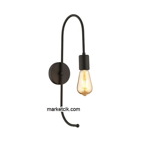 Marketcik RTA114-112 Dekoratif Siyah Retro Modern Duvar Aplik