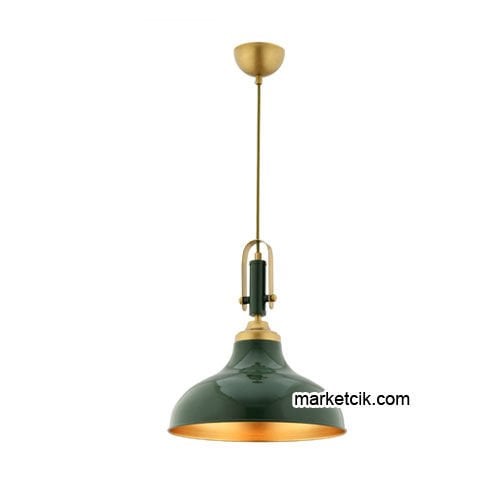 Marketcik RTA109-104 Dekoratif Yeşil Tekli Retro Modern Sarkıt Avize