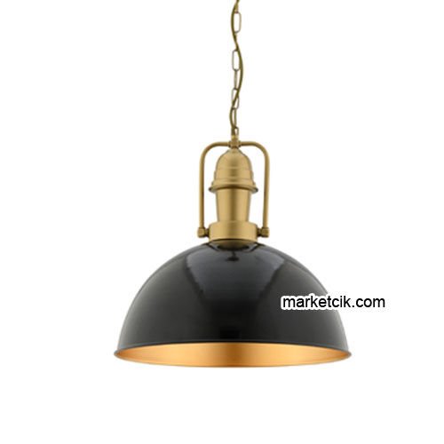 Marketcik RTA110-103 Dekoratif Siyah Tekli Retro Modern Sarkıt Avize