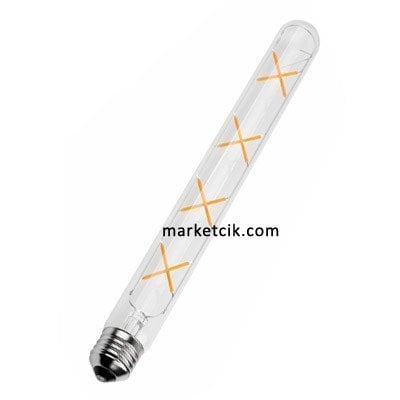 Edison Dekoratif Led Tüp Rustik Ampul 8 Watt E27 Duy, 30 cm Tüp Ampul Modeli