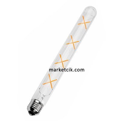 Edison Dekoratif Led Tüp Rustik Ampul 8 Watt E27 Duy, 30 cm Tüp Ampul Modeli