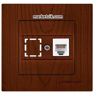 Mutlusan Rita Ahşap Serisi Ceviz 1li Telefon Prizi