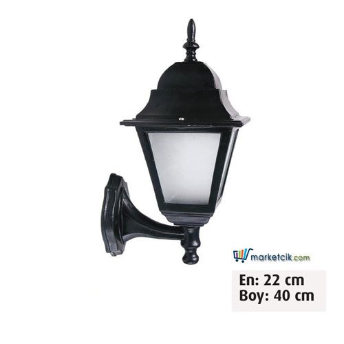 Ayaz 40x22 Alüminyum Kare Fenerli Park Bahçe Aydınlatma Duvar Apliği