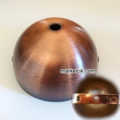 Avize, Abajur İçin Yuvarlak Bakır Eskitme Metal Rozans 10 cm, TAVAN ASKILI