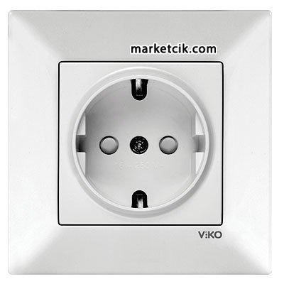 Viko by Panasonic Meridian Beyaz Çocuk Korumalı Topraklı Priz, 12 Adet KAMPANYALI ÜRÜN
