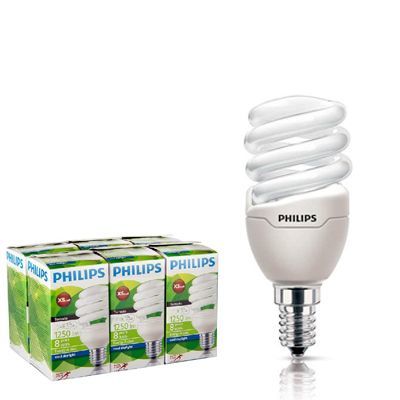 Philips 6 Adet 12 Watt Sarı Spiral Enerji Tasarruflu Ampul E14 Duylu T2 Tornado