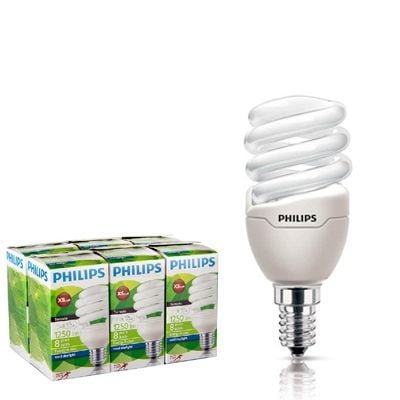 Philips 6 Adet 12 Watt Sarı Spiral Enerji Tasarruflu Ampul E14 Duylu T2 Tornado
