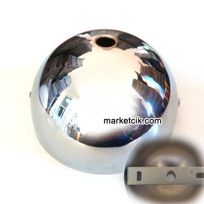 Avize, Abajur İçin Yuvarlak Krom Metal Rozans 10 cm, TAVAN ASKILI