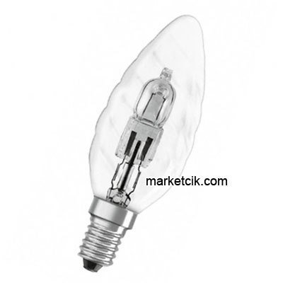 Osram 30 Watt E14 Burgulu Klasik Normal Halojen Avize Ampulü, 40 Watt Işık