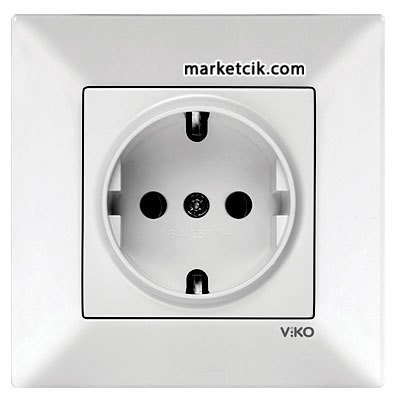 Viko by Panasonic Meridian Beyaz Topraklı Priz, 12 Adet KAMPANYALI ÜRÜN