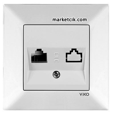 Viko by Panasonic Meridian Krem Tekli Nümeris Telefon Prizi RJ11