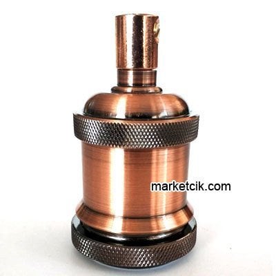 Marketcik Dekoratif Eskitme Bakır Metal E27 Duy