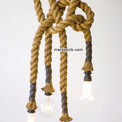 3cm Dekoratif Örgülü Kalın Hasır Halat, 1 Metre KABLOSUZ