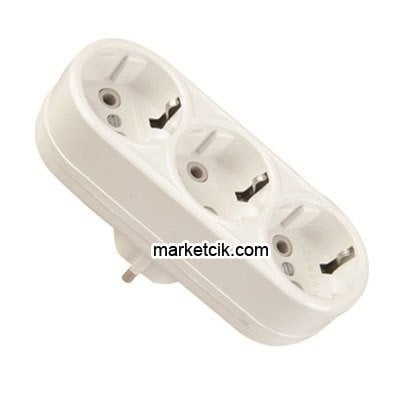 Marketcik 3 lü Çoğaltma Grup Priz Fişli