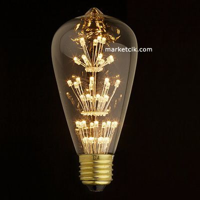 Edison Dekoratif Led Rustik Ampul 1,6 Watt E27 Duy, Oval Armut Çiçek Led Ampul Modeli