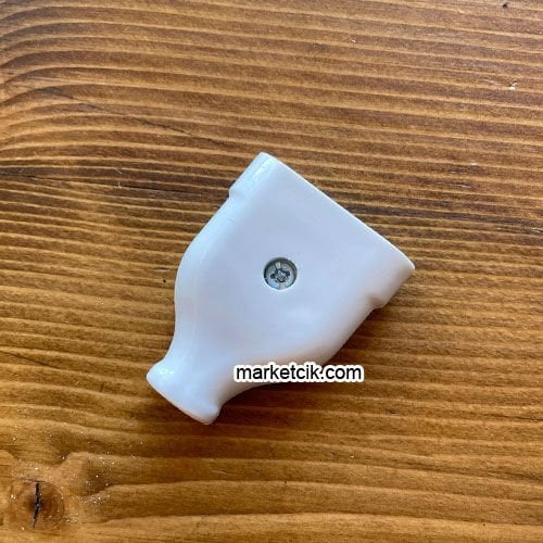 Marketcik Dekoratif Beyaz Yassı Kablo Ucu Dişi Fiş