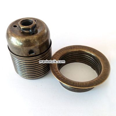 Marketcik Eskitme Halkalı Metal E27 Duy Dekoratif Standart Avize Ampul Duyu