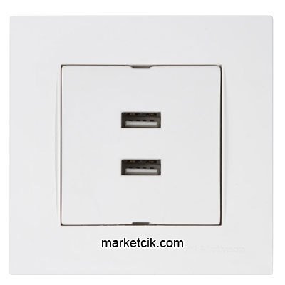 Mutlusan Rita Beyaz İkili USB Şarj Prizi