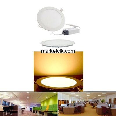 Pelsan-Tio 15 Watt Sıva Altı Led Slim Panel Sarı-Günışığı-Beyaz Işık 10 Adet
