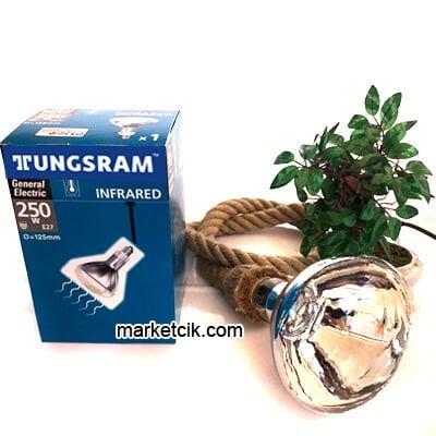 General-Tungsram 250 Watt İnfrared Isıtan Lamba-Ampul, Şeffaf Işık