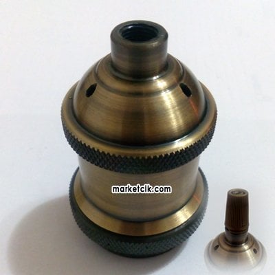 Lale Halkalı Eskitme Metal E27 Duy Dekoratif Standart Avize Şişe Ampul Duyu