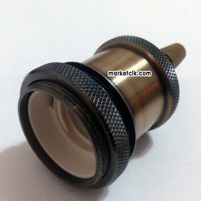 Lale Halkalı Eskitme Metal E27 Duy Dekoratif Standart Avize Şişe Ampul Duyu
