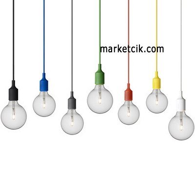 Marketcik Dekoratif 1 Metre E27 Sarı Renkli Silikon Duy, STOK SORUNUZ