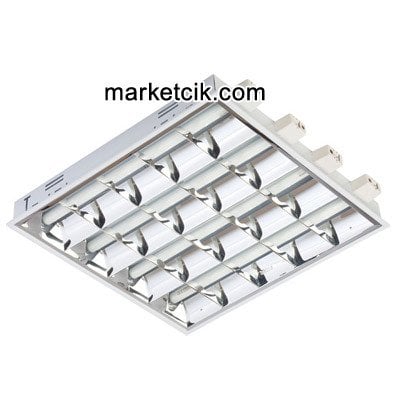4x18 Watt Sıva Altı Parabolik Floresan Armatür, Elektronik Balastlı
