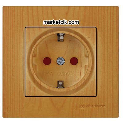 Mutlusan Rita Ahşap Serisi Meşe Topraklı Priz