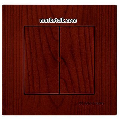 Mutlusan Rita Ahşap Serisi Kiraz 2 li Komütatör Anahtar Priz