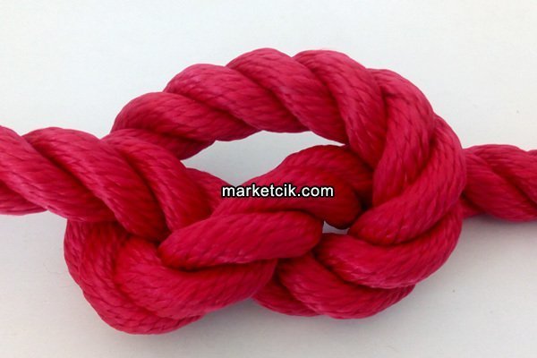 2cm Dekoratif Örgülü Kırmızı Halat, 1 Metre-KABLOSUZ
