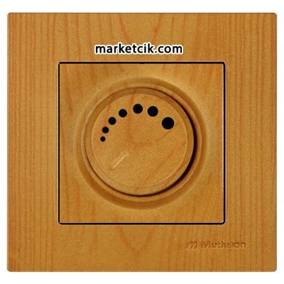 Mutlusan Rita Ahşap Serisi Meşe Işıklı 600 Watt Dimmer Priz