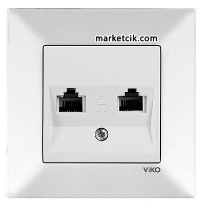 Viko by Panasonic Meridian Krem 2li Nümeris Telefon Prizi 2xRJ11