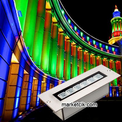 6 Watt Sıva Altı Led Wallwasher Duvar Boyama Aydınlatma Armatürü, Beyaz-Günışığı-Mavi-Kırmızı-Yeşil-Amber Işık