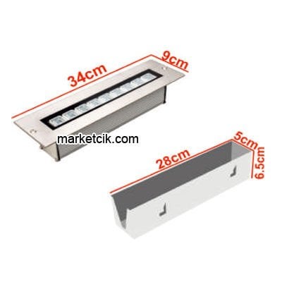 9 Watt Sıva Altı Led Wallwasher Duvar Boyama Aydınlatma Armatürü, Beyaz-Günışığı-Mavi-Kırmızı-Yeşil-Amber Işık