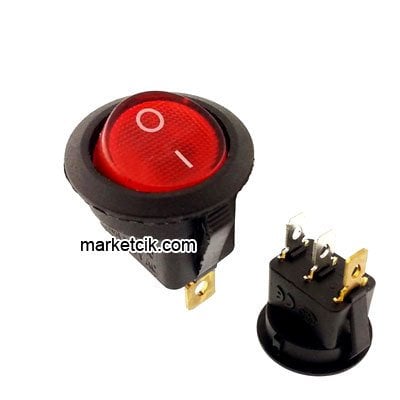 On Off Mini Yuvarlak Işıklı Anahtar Buton