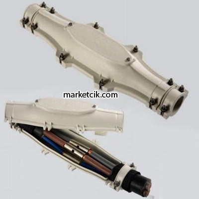 Düz Tip Giriş-Çıkışlı 3x50+25 Kablo İçin Yeniden Dolabilen Ek Muf, Bedaş Tip