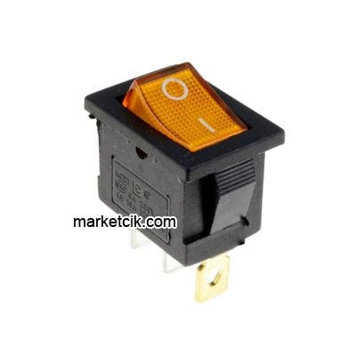 On Off Mini Sarı Işıklı Anahtar Buton