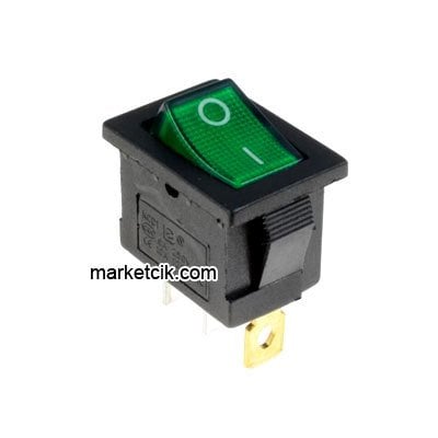 On Off Mini Yeşil Işıklı Anahtar Buton