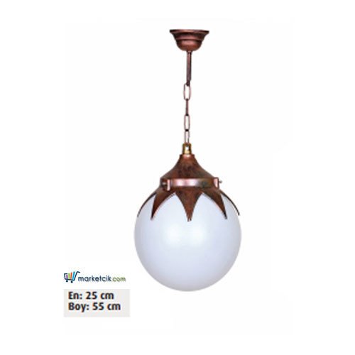 Ayaz 55x25 25 lik Yapraklı Glop Model Bahçe Tavan Aydınlatma Apliği