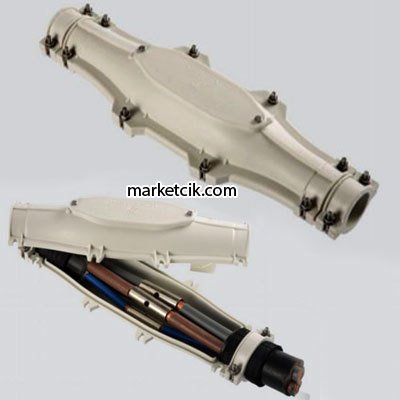 Düz Tip Giriş-Çıkışlı 3x70+35 Kablo İçin Yeniden Dolabilen Ek Muf, Bedaş Tip