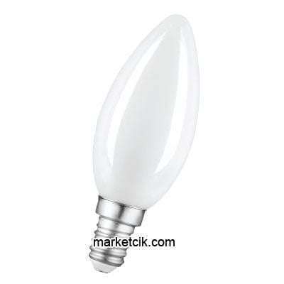 Ecolite 4 Watt Beyaz Camlı Düz Mum Sarı Led Ampul E14 Duy
