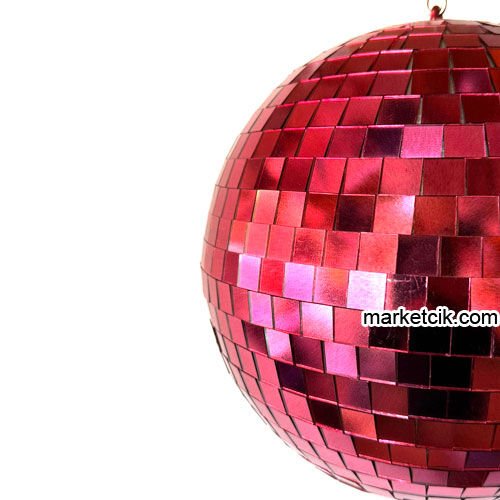 Marketcik 50 cm Kırmızı Aynalı Küre Disko Topu Orjinal Cam