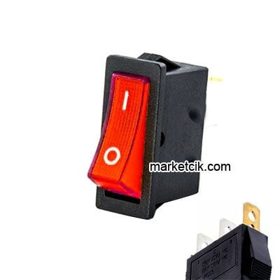 On Off Tekli Kırmızı Işıklı Anahtar Buton