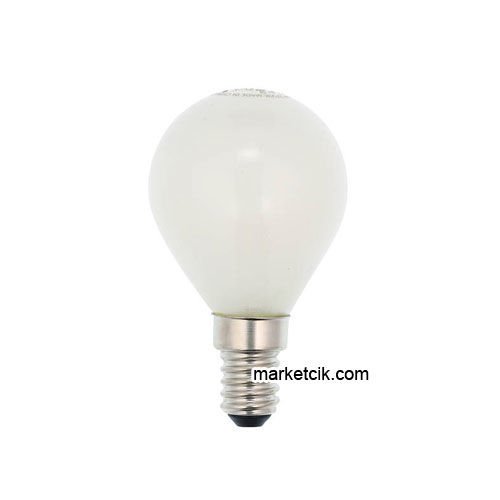 Ecolite 4 Watt Beyaz Camlı Sarı Işık Led Top Ampul E14 Duy