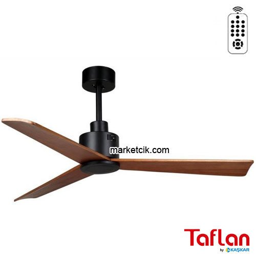 Kaşkar-Taflan D52033 Aydınlatmasız 3 Ağaç Kanatlı Kumandalı Tavan Vantilatörü