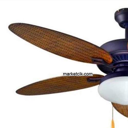 Kaşkar-Taflan T52047-L Aydınlatmalı 5 Kanatlı Dekoratif Hasır Desenli Tavan Vantilatörü